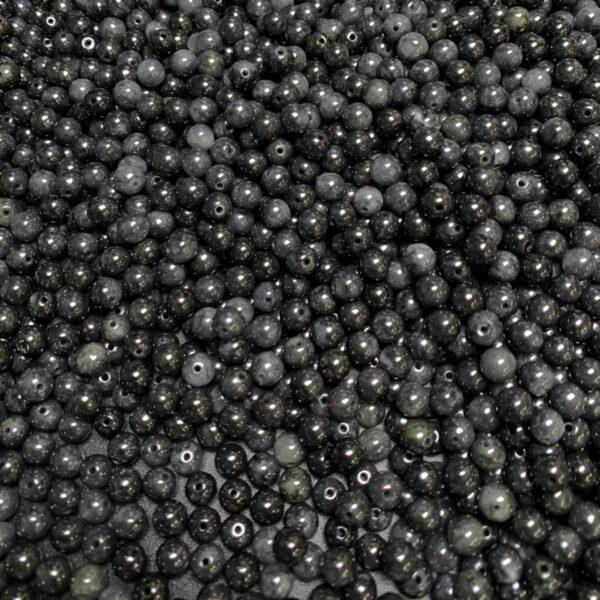 round shape natural motley black jadeite bead - Image 4