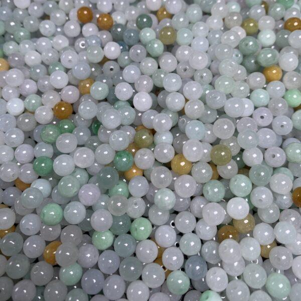 round shape natural icy colorful jadeite bead - Image 4