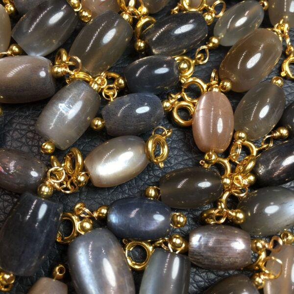 barrel shape natural black gold sun stone bead charm - Image 4