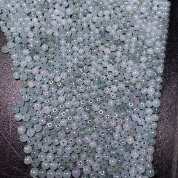 small round shape natural icy blue jadeite bead - Image 5