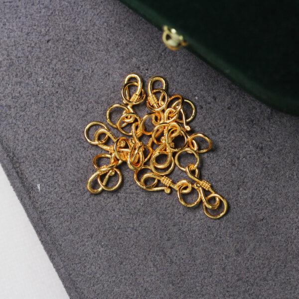 S shape gild s925 sterling silver hook bead, golden bead accessories - Image 4
