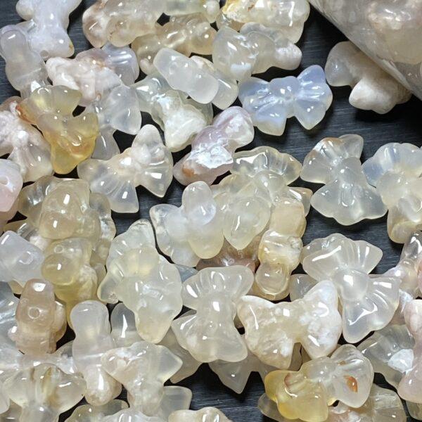 5 pcs / 10 pcs bow tie shape natural Sakura Agate bead - Image 4