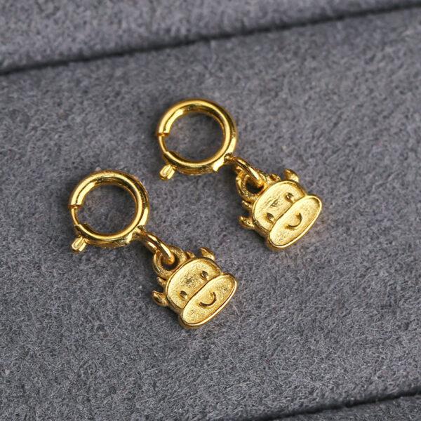 bull shape gild s925 sterling silver charm, golden bull charm - Image 4