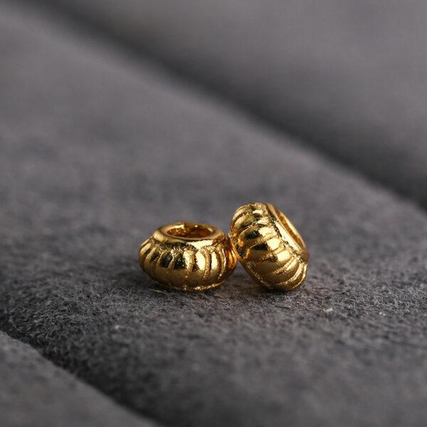 lantern shape gild s925 sterling silver bead, golden lantern bead - Image 4