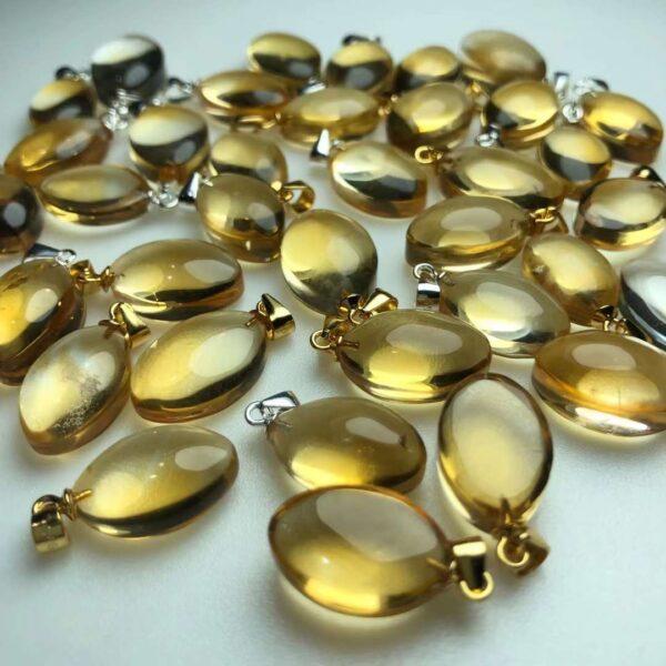 oval shape natural citrine bead sterling silver charm - Image 4