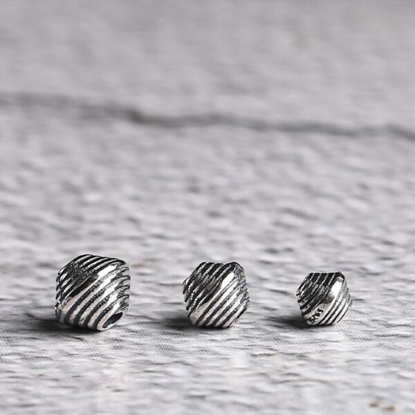 spiral surface disk shape s925 sterling silver bead, oxidized silver bead - Image 4