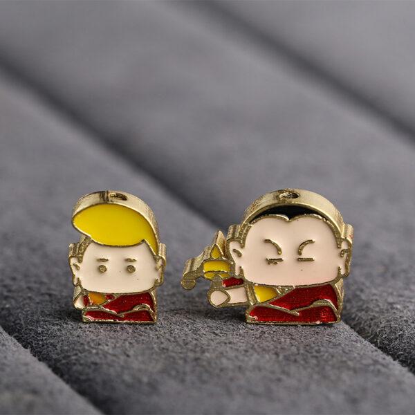 gild sterling silver cute Buddha shape bead, enamel bead - Image 4