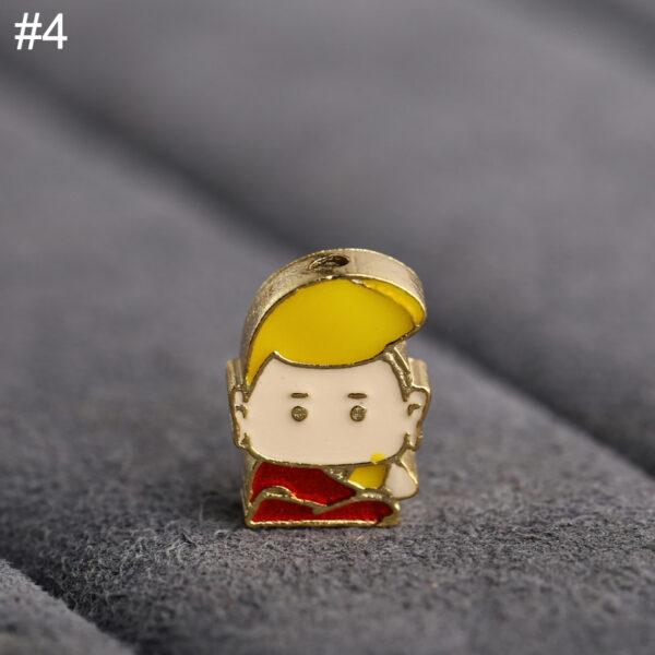 gild sterling silver cute Buddha shape bead, enamel bead - Image 9