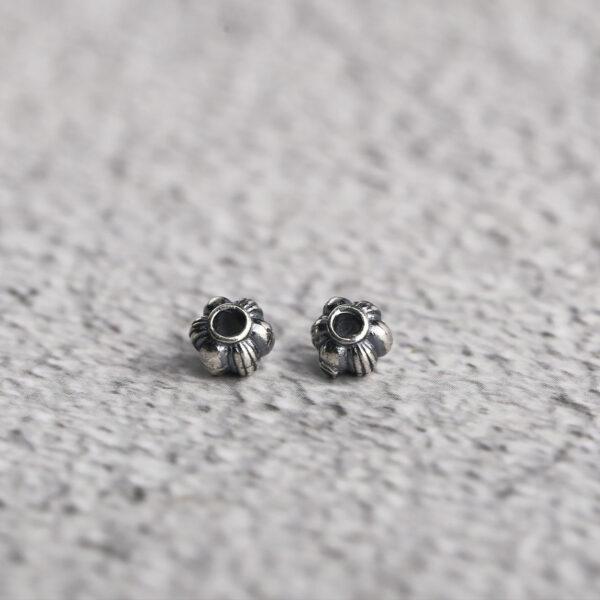 pumpkin shape s925 sterling silver bead, oxidized silver bead - Image 4