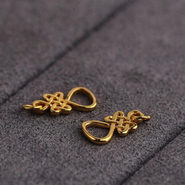 OT shape gild s925 sterling silver connector bead, golden findings - Image 4