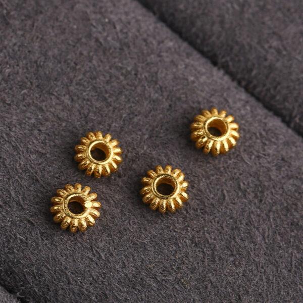 rondelle shape gild s925 sterling silver bead, golden pumpkin bead - Image 4