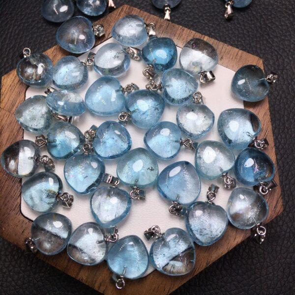 heart shape natural topaz bead sterling silver charm - Image 5
