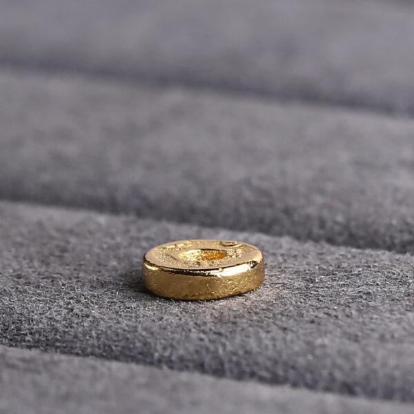 simple rondelle shape gild s925 sterling silver bead, golden rondelle bead - Image 5