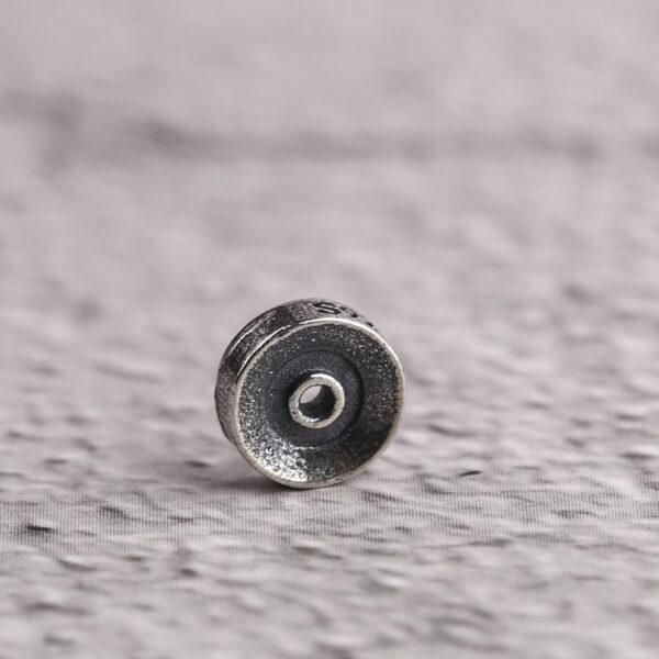 rondelle shape s925 sterling silver bead, oxidized silver rondelle bead - Image 5