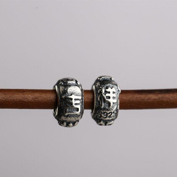 rondelle shape s925 sterling silver bead, oxidized silver rondelle bead - Image 5