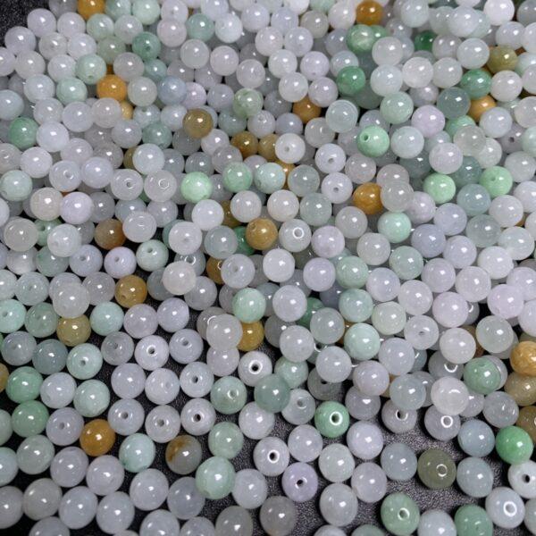 round shape natural icy colorful jadeite bead - Image 5