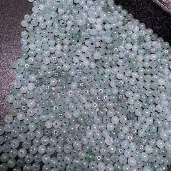 small round shape natural icy blue jadeite bead - Image 4