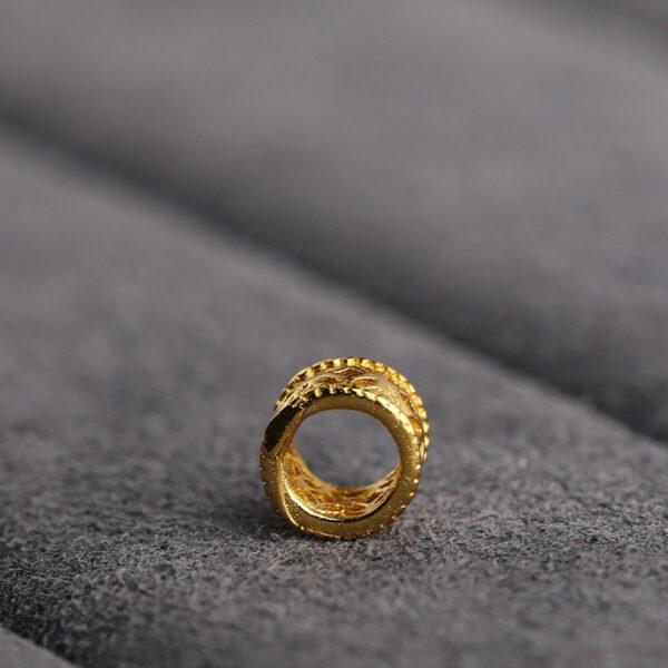 hollow ring shape gild s925 sterling silver bead, golden ring bead - Image 5