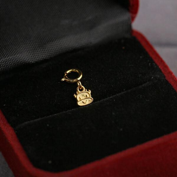 bull shape gild s925 sterling silver charm, golden bull charm - Image 5