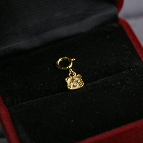 cute tiger shape gild s925 sterling silver charm, golden tiger charm - Image 5