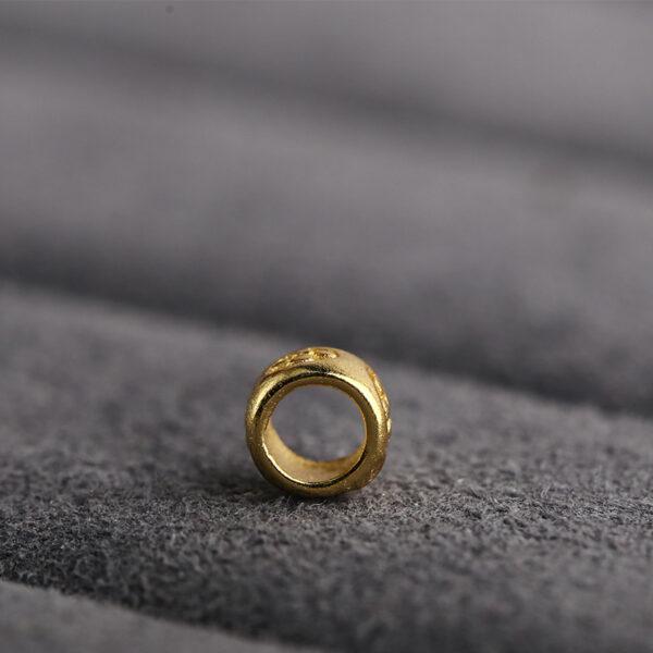 flower pattern ring shape gild s925 sterling silver bead, golden ring bead - Image 5