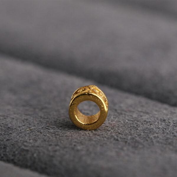 abstract cloud pattern ring shape gild s925 sterling silver bead, golden ring bead - Image 5