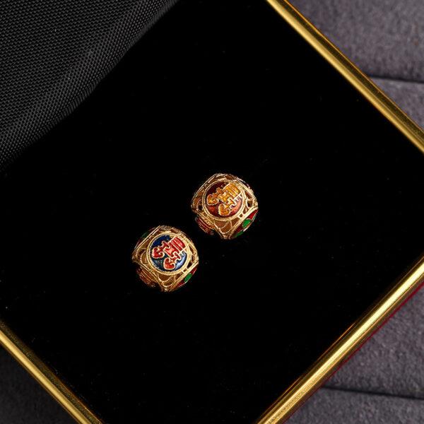 hollow flower pattern round shape gild sterling silver bead, colorful enamel round bead - Image 5