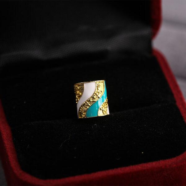 Buddhist scriptures colorful stripes tube shape gild sterling silver bead, colorful enamel tube bead - Image 5