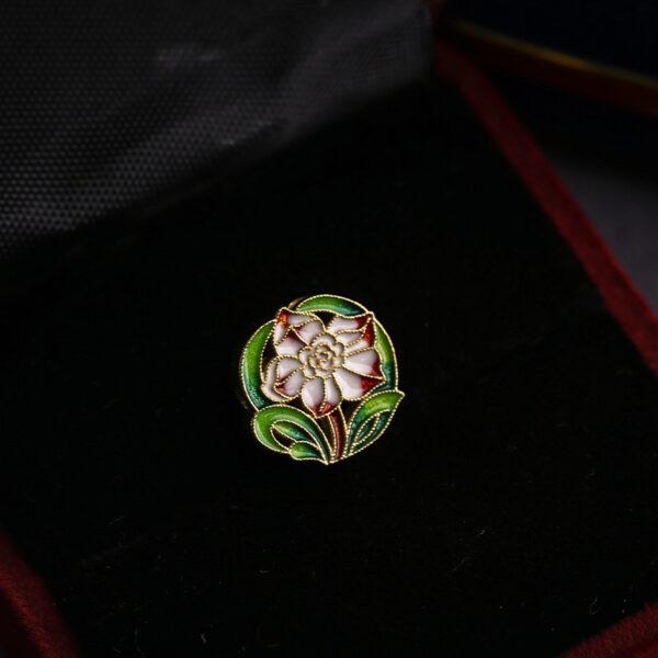 nice flower shape gild sterling silver bead, enamel flower bead - Image 5