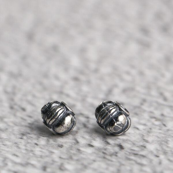 pumpkin shape s925 sterling silver bead, oxidized silver bead - Image 5