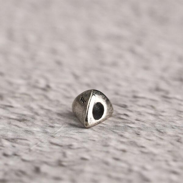triangle shape s925 sterling silver bead, oxidized silver bead - Image 5
