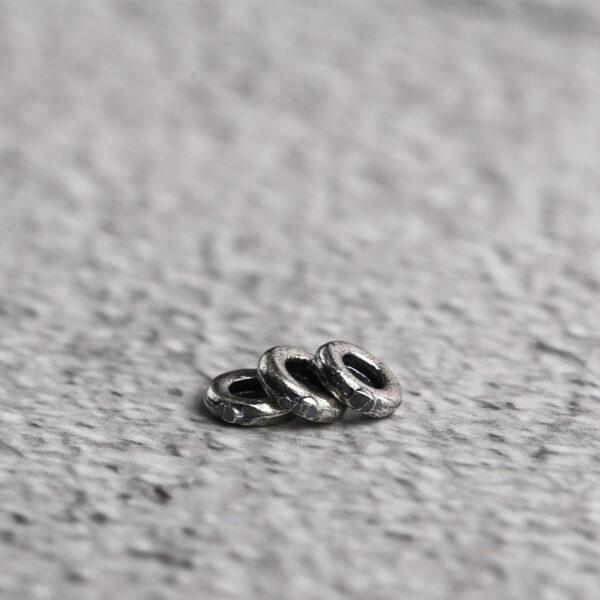 ring shape s925 sterling silver bead, oxidized silver jump ring bead - Image 5