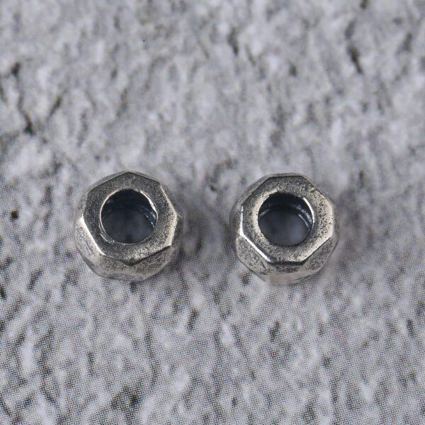 facet screw cap shape s925 sterling bead, oxidized silver bead - Image 5