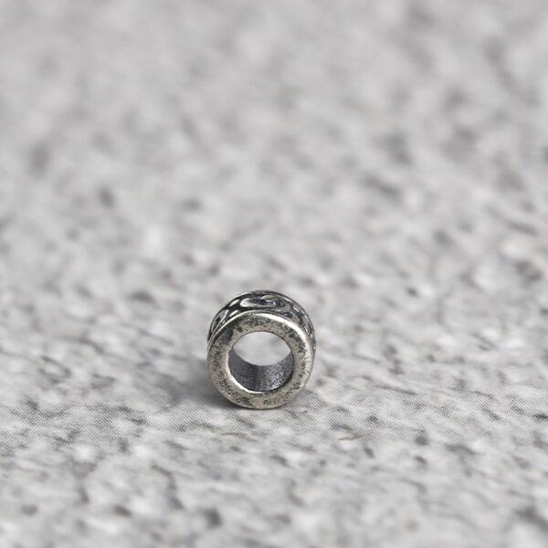 line pattern rondelle shape s925 sterling silver bead, oxidized silver bead - Image 6