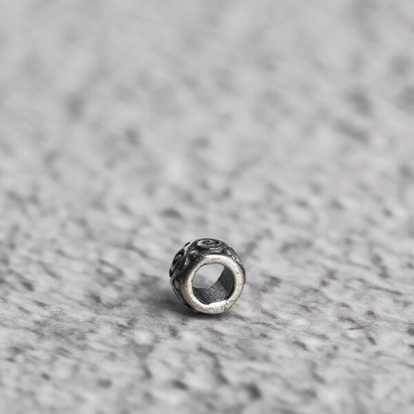vine pattern rondelle shape s925 sterling silver bead, oxidized silver bead - Image 6