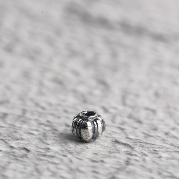 pumpkin shape s925 sterling silver bead, oxidized silver bead - Image 6