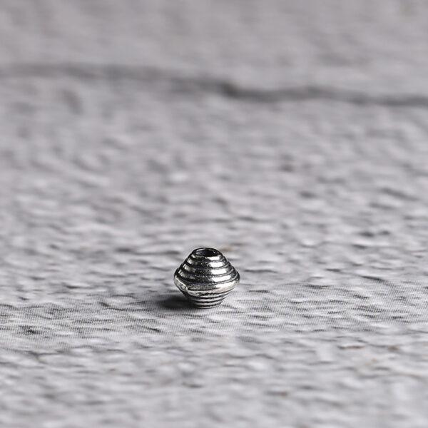 spiral surface disk shape s925 sterling silver bead, oxidized silver bead - Image 6