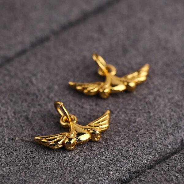 flower pattern gild s925 sterling silver OT toggle clasp bead, golden toggle clasp bead - Image 6