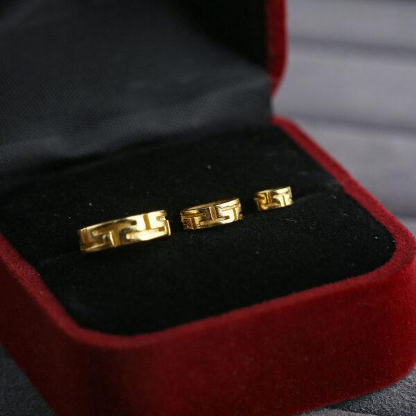 fret pattern gasket shape gild s925 sterling silver bead, golden gasket bead - Image 6