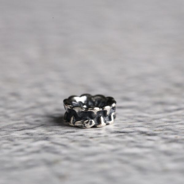 double side flower shape s925 sterling bead caps, oxidized silver bead - Image 7