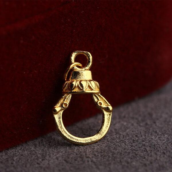 flower pattern gild s925 sterling silver OT toggle clasp bead, golden toggle clasp bead - Image 7