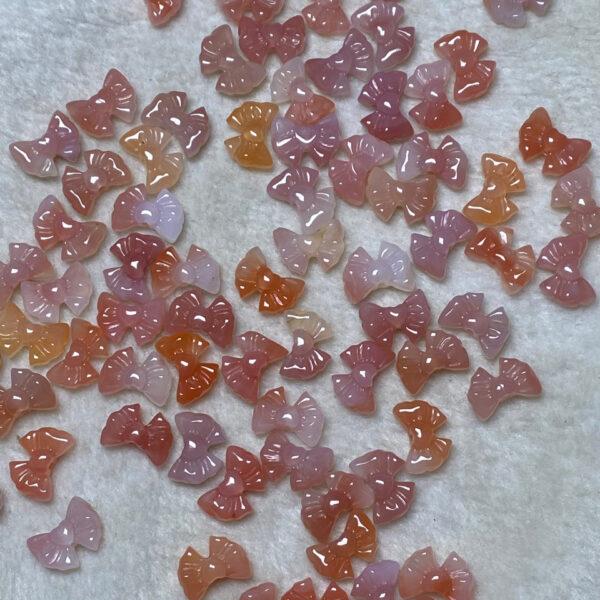 5 pcs / 10 pcs bow tie shape natural pink agate bead - Image 7