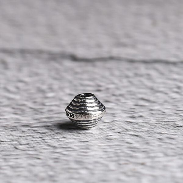 spiral surface disk shape s925 sterling silver bead, oxidized silver bead - Image 8