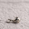 cute whale shape s925 sterling silver charm bead, oxidized silver whale charm