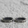 round pattern oval shape s925 sterling silver openable clasp bead, oxidized silver flower clasp