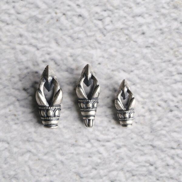 lotus flower shape s925 sterling silver clasp bead, oxidized silver buckle