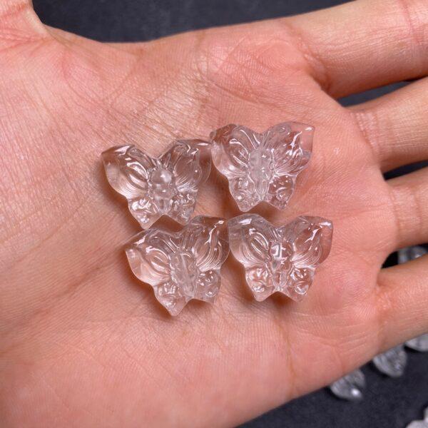 10 pcs butterfly shape natural clear quartz bead