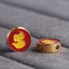 cute snake pattern round shape gild sterling silver bead, enamel flower bead