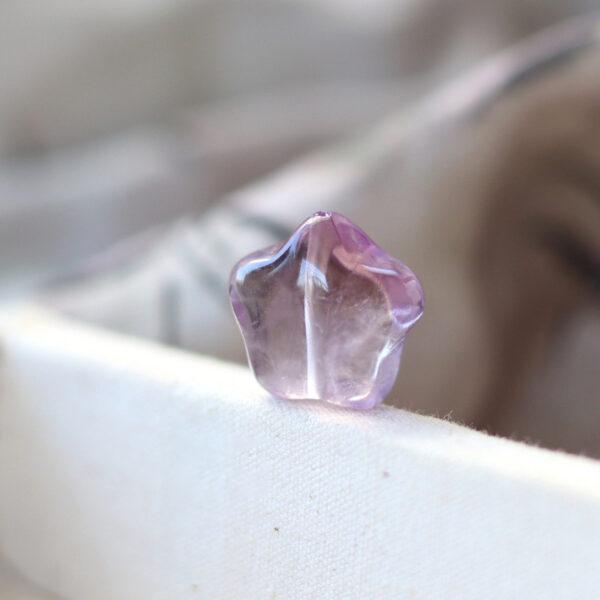 2 pcs / 5 pcs fat star shape natural amethyst and rose quartz bead - Image 8
