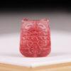 2 pcs / 5 pcs lucky cat shape natural strawberry quartz bead